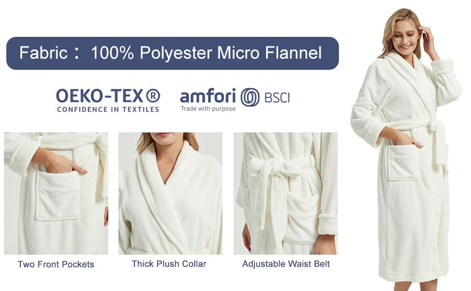 DaysU Males/Ladies Plush Flannel Fleece Bathrobes/Coats with Aspect Pockets, 1 Piece 12 1