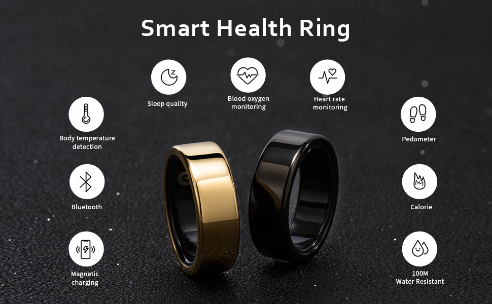 AMOVAN Smart Ring Sleep Health Monitor Fitness Heart Rate