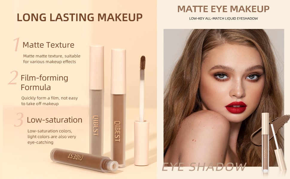 Liquid Eyeshadow Set 8 Colors Smooth Matte Eyeshadow Neutral Nude Shimmer Eye Makeup