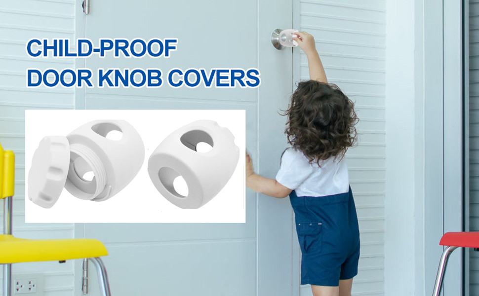 YuGtcen Door Knob Child Proof Locks, 4 Pack Child Proof