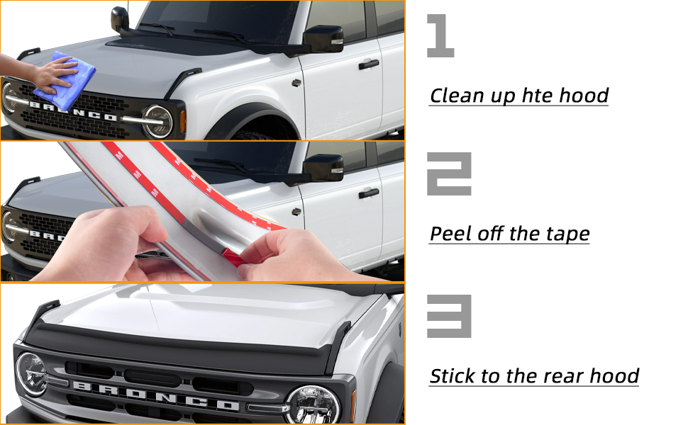 JOKASI Hood Bug Deflector fit for Ford Bronco 2021 2022