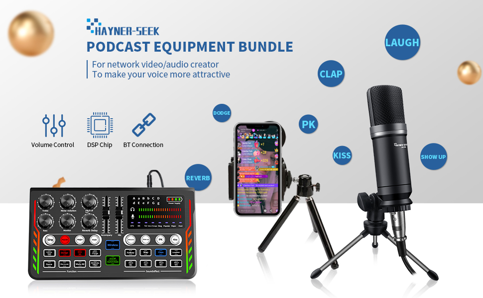 podcast equipment bundle podcast microphone for live streaming