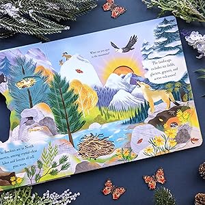 children's mountain book; lift the flap book; kids picture book; board book;