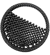 Miuco Round Shape Beaded Bag Pearl Clutch Luxury Handmade Bead Handbags Small Top Handle Bag