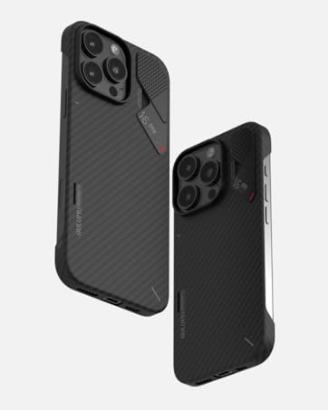 Aulumu A16 Aramid Fiber for iPhone 16 Pro Max Case | 1500D Ultra Slim Woven | Real Cooling | Compatible with MagSafe Black 12 A16