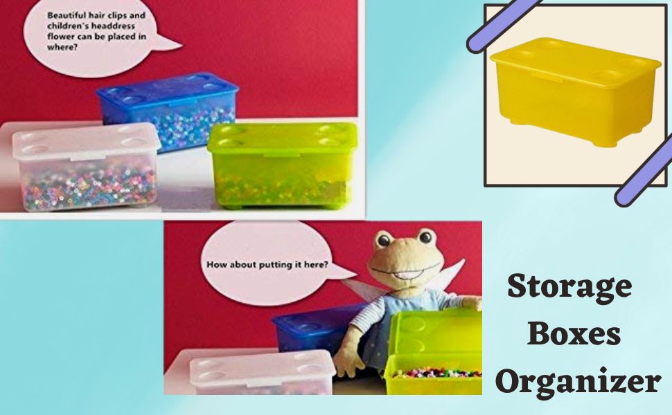 Buy Ikea Plastic Storage Boxes Organizer (Blue Green White) Set Of 3, 6