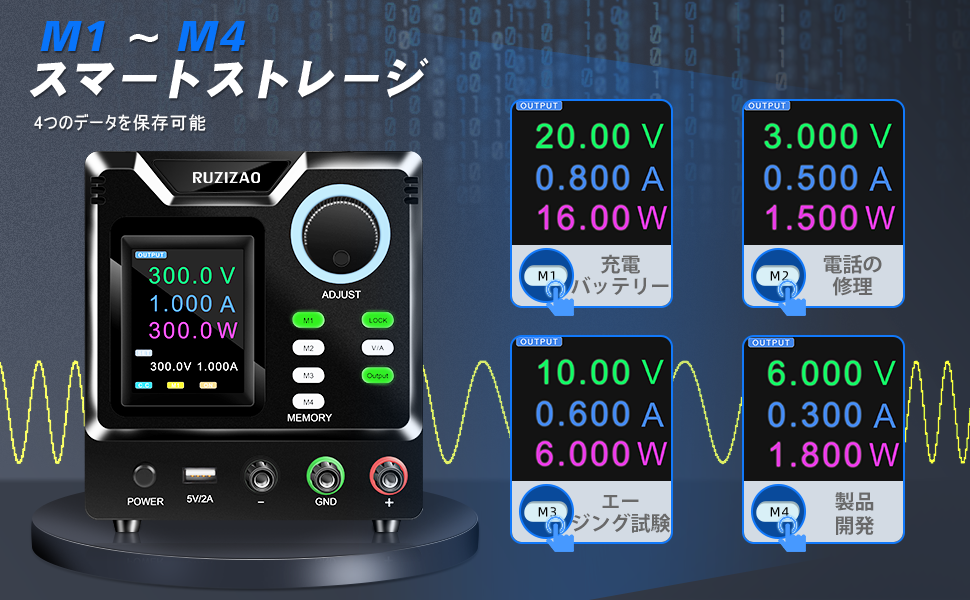Amazon.co.jp: RUZIZAO 可変直流安定化電源（0-300 V 0-1 A
