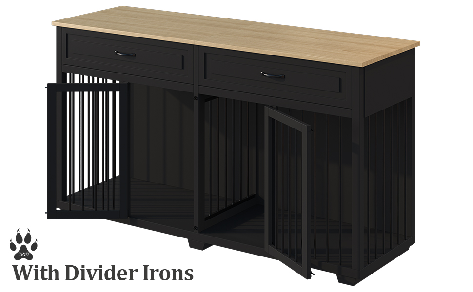 Large Furniture Style Dog Crate with Removable Irons, XXL