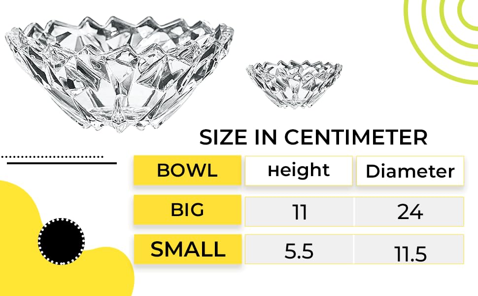 SG Traders 7 Piece Trifle Bowl Set Decorative Bowl Crystal Glass Fruit