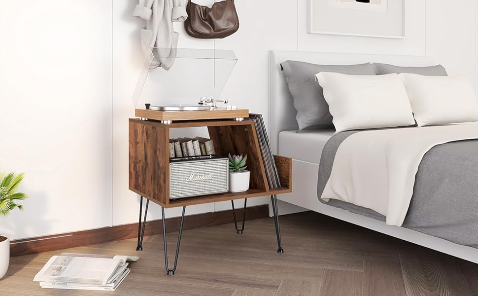 Tohomeor Vinyl Record Player Stand Turntable Stand LPs