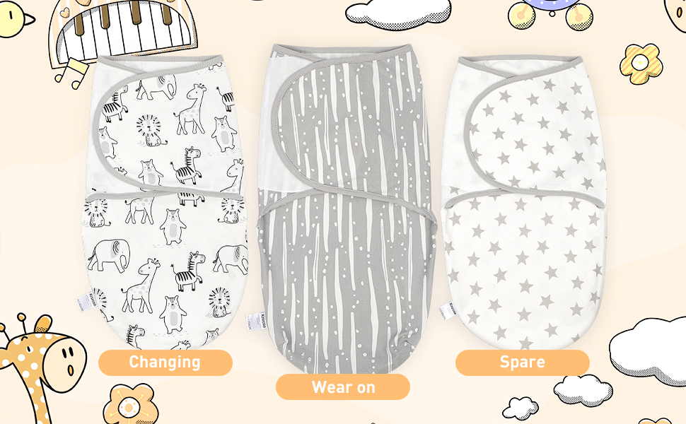 Knirose Noiseless PatentedVelcro Baby Infant Wrap Swaddle