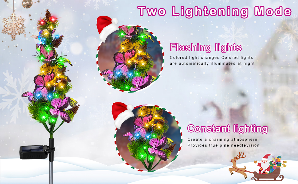 MultiColor Solar Christmas Garden Post Lights, 4 Pack of