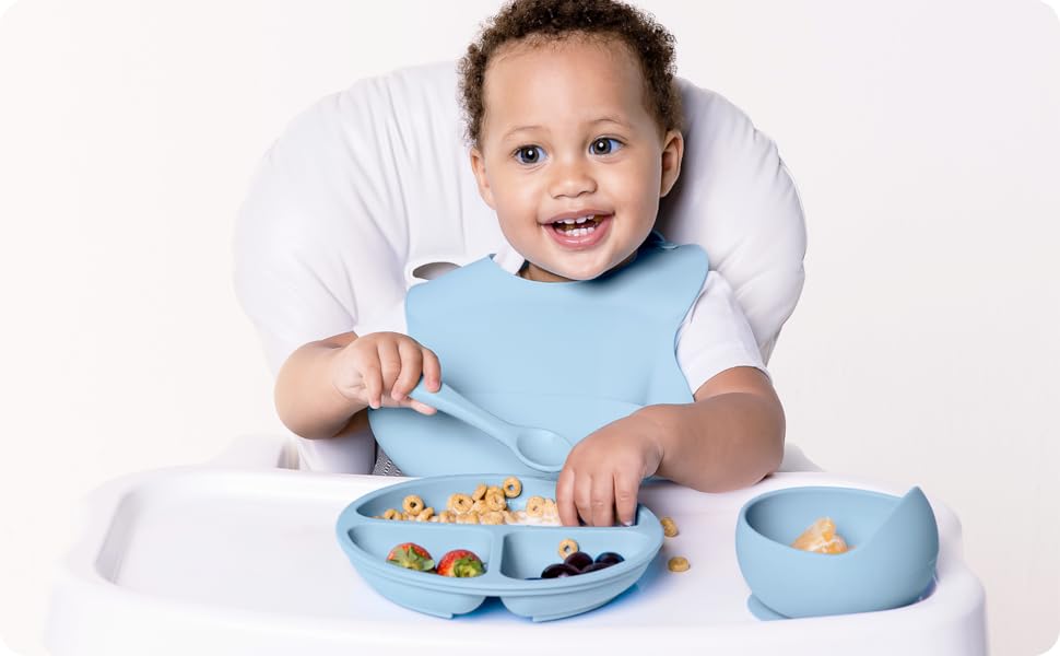 Pratinho Em Silicone Com Ventosa , Azul, Buba