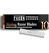 Facón Professional Hair Razor Comb Replacement Blades, Styling Razor Blades for Thinning Texturiz...
