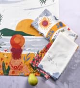 Folkulture Kitchen Towels or Dish Towels for Drying Dishes, Set of 3 - 100% Cotton Kitchen Hand T...