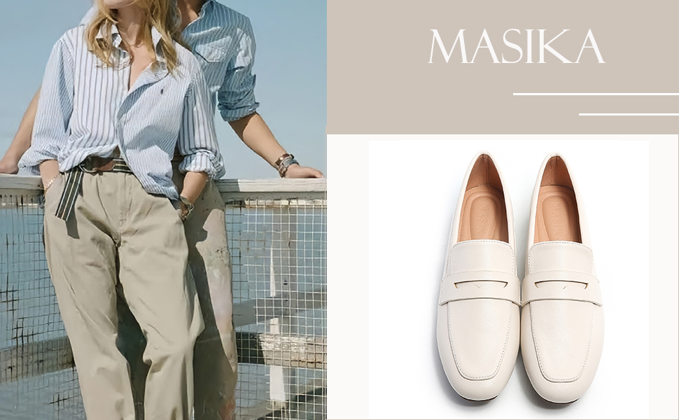 Amazon.com | MASIKA Women's Loafer Flats Square Toe Flat
