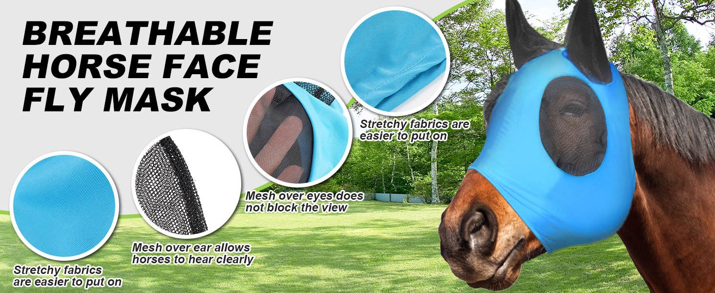Horses Protective Face Cover Prevents Fly