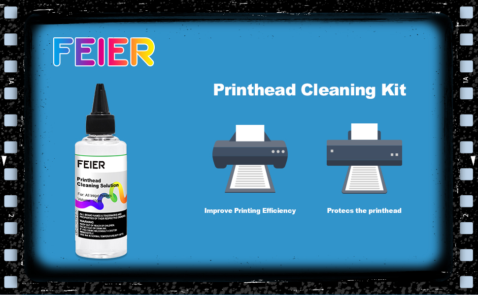 feier Printhead Cleaning Kit, Printhead Cleaner Kit, Print Head cleaning fluid for Epson HP