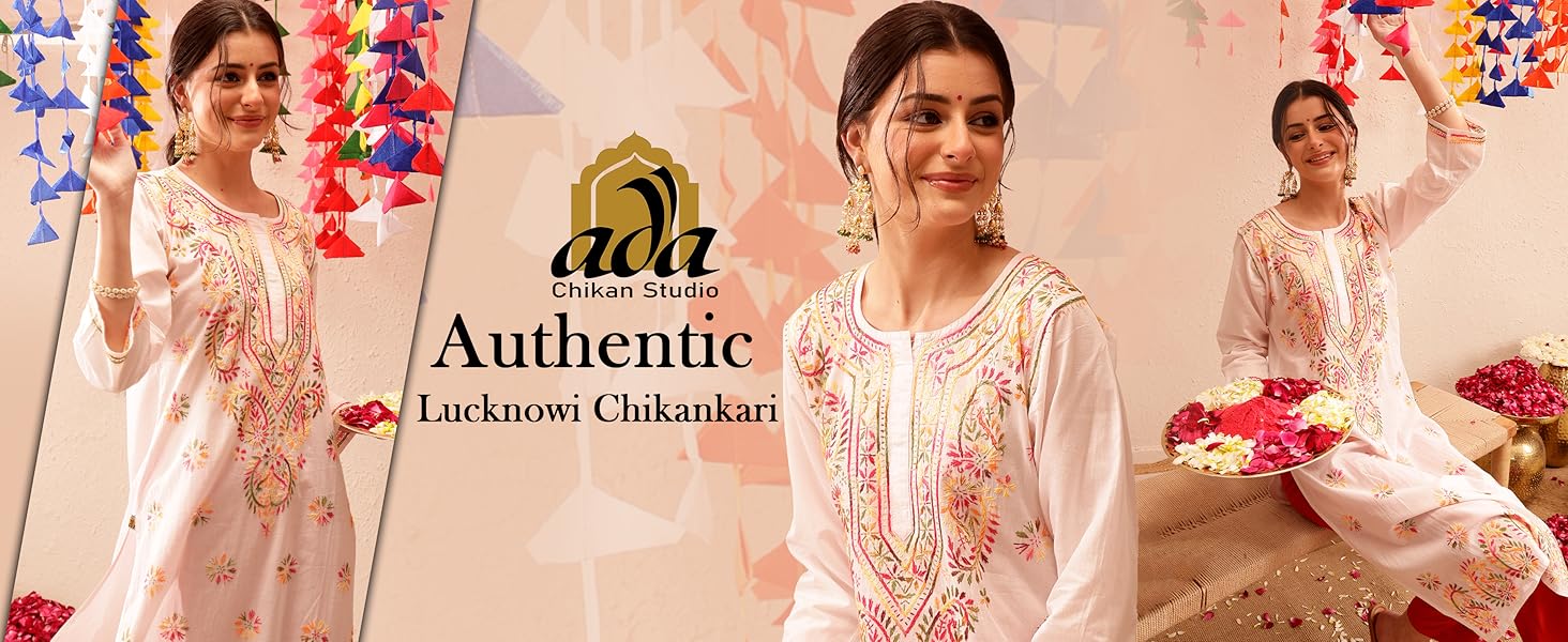 A207576 authentic hand crafted lucknowi chikankari kurta