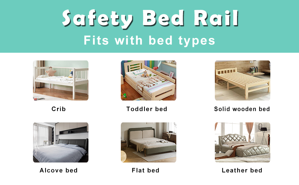 grelex Bed Rail for Toddlers, 51 Inch Foldable Toddler Bed