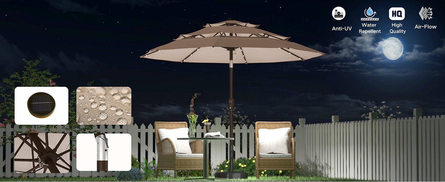 led lights patio umbrella