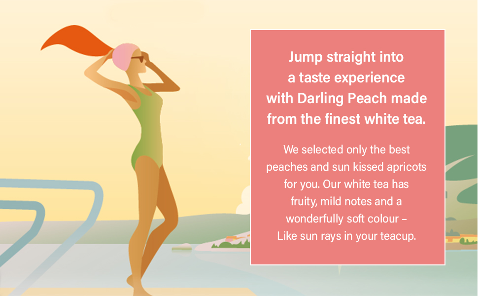 JUST T Darling Peach Double Chamber Tea Bag - Organic White Tea - Organic High-Grown Leaf Tea