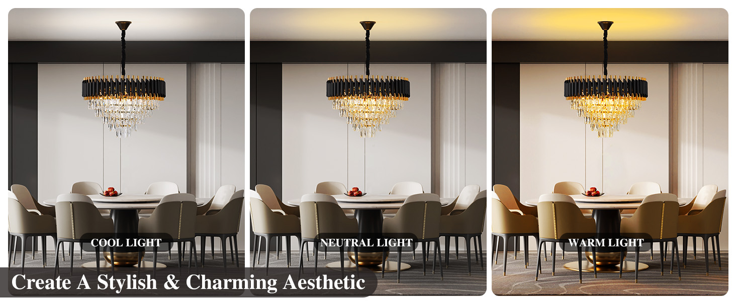 Black and Gold Crystal Chandeliers