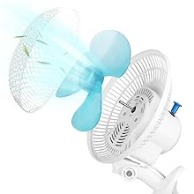 Clip On Fan 2 Speeds Desk Fan Quiet Clamp Fan Adjustable Tilt Auto Shaking