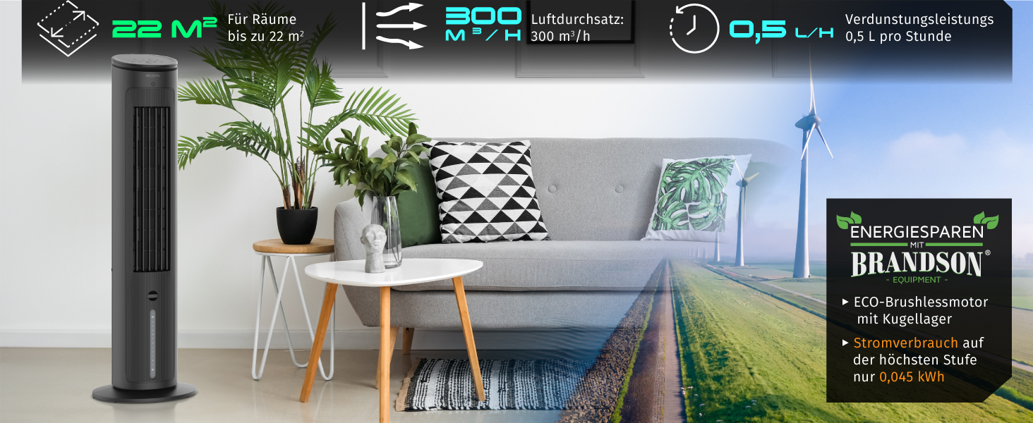 Brandson - Turmventilator mit Wasserkühlung - Preisträger 2025 - leise - mobile Klimaanlage ohne Abluftschlauch - großes 302fba10 E6c7 49bb 8e57 59533489b6b8. CR0,0,1464,600 PT0 SX1464 V1