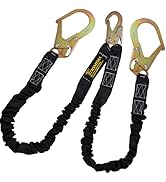TRSMIMA Safety Harness Lanyard Retractable - Fall Protection Climbing Tree Strap 6 FT Double Leg ...