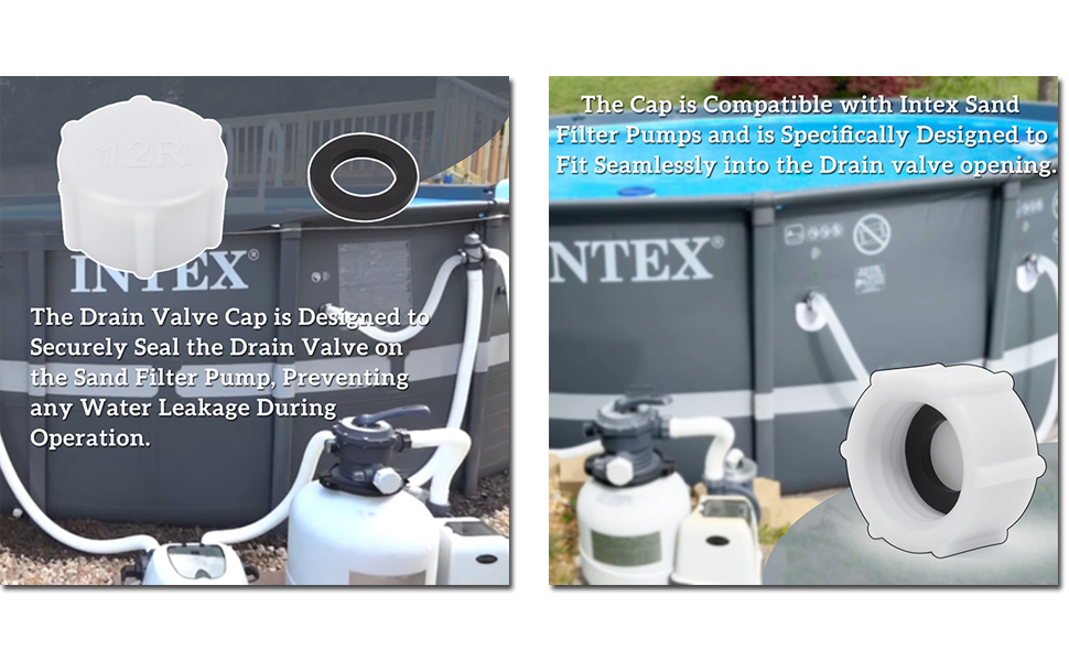 Drain Valve Cap and O Ring 11456 Replacement for Intex Sand