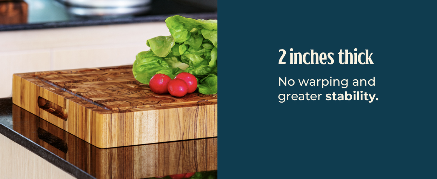 End Grain Butcher Block Cutting Board [2" Thick] Made of