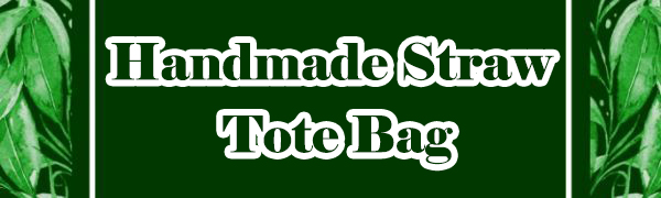handmade straw tote bag