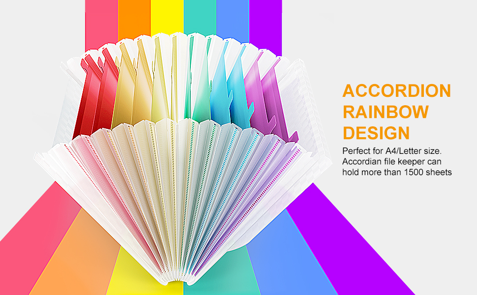 ABC life A4 Expanding File Organiser with Grid Pattern,13 Pockets