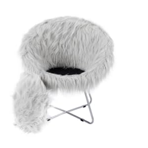 faux fur, faux fur chair, chair with metal legs, fur chair, living room, chair, metal legs