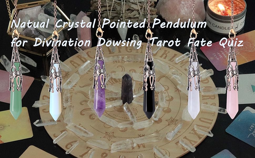 DUQGUHO 2 PCS Crystal Pendulum Obsidian Clear Quartz