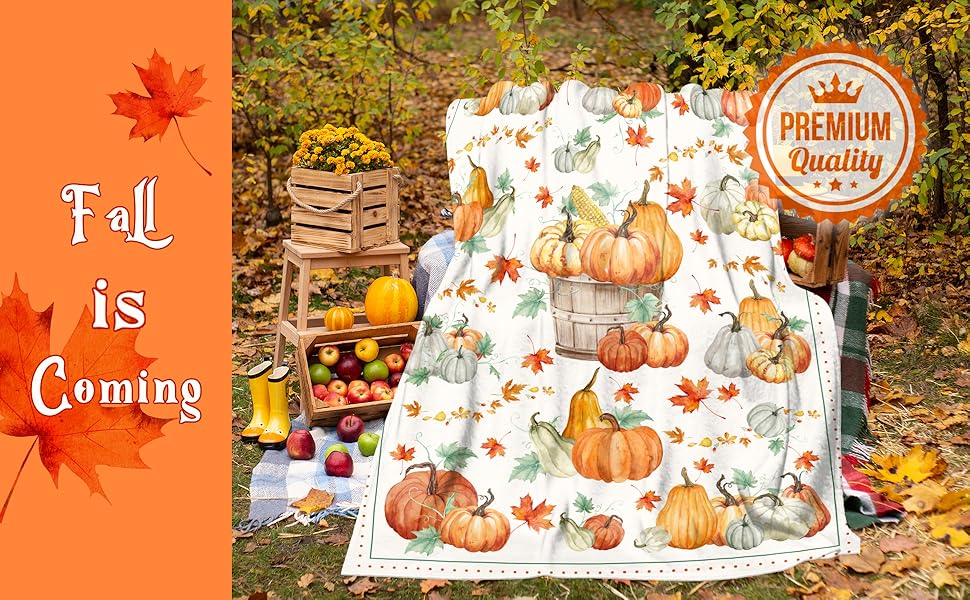 RUDIXICO Fall Throw Blanket Pumpkin Blanket Thanksgiving