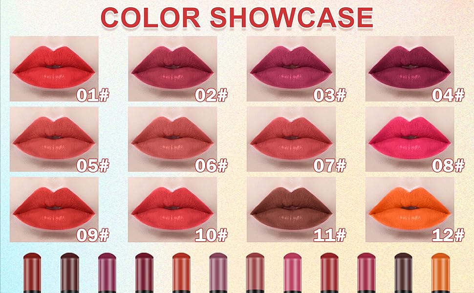 12 Colors Matte Lip Liner