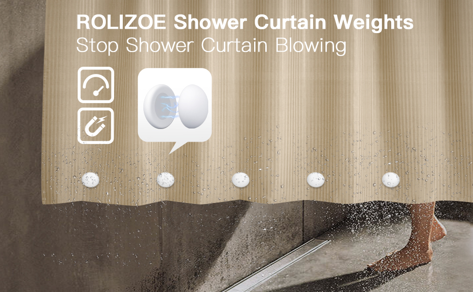 Shower Curtain Weights, Silicone Encased Strong Shower