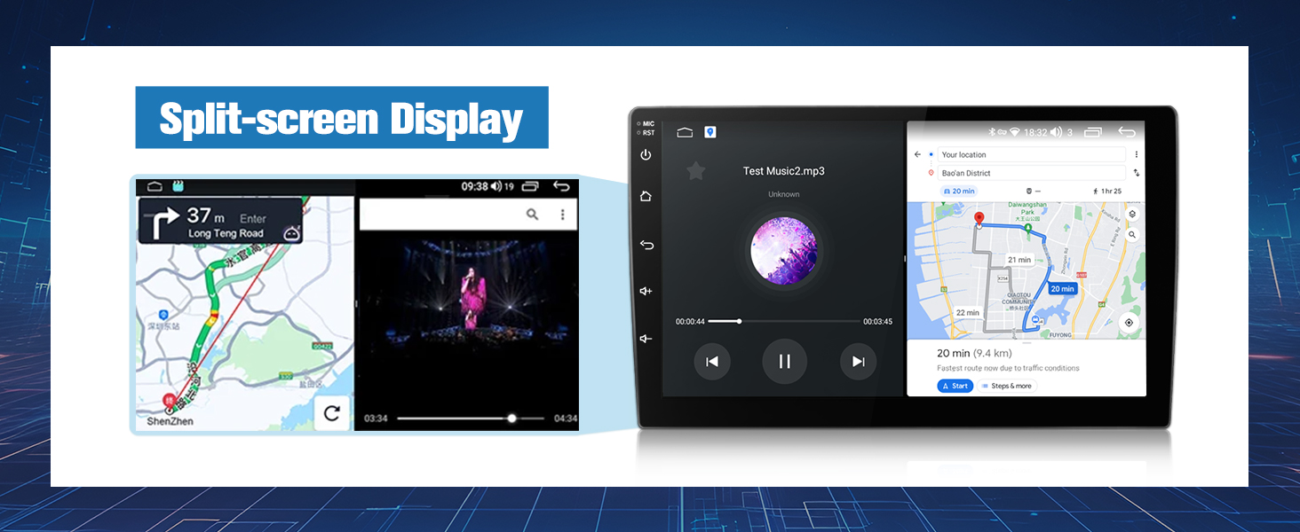 Split-screen display