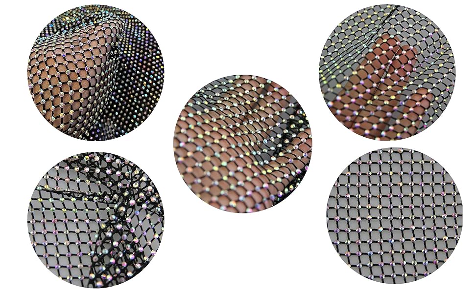 Amazon.com: IPHENIX Mesh Fabric with Shiny AB Crystal