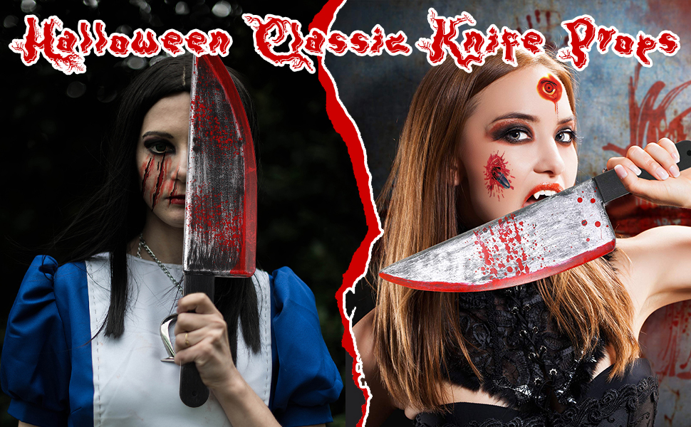 Halloween Bloody Ghostface Props Toy Knife Set