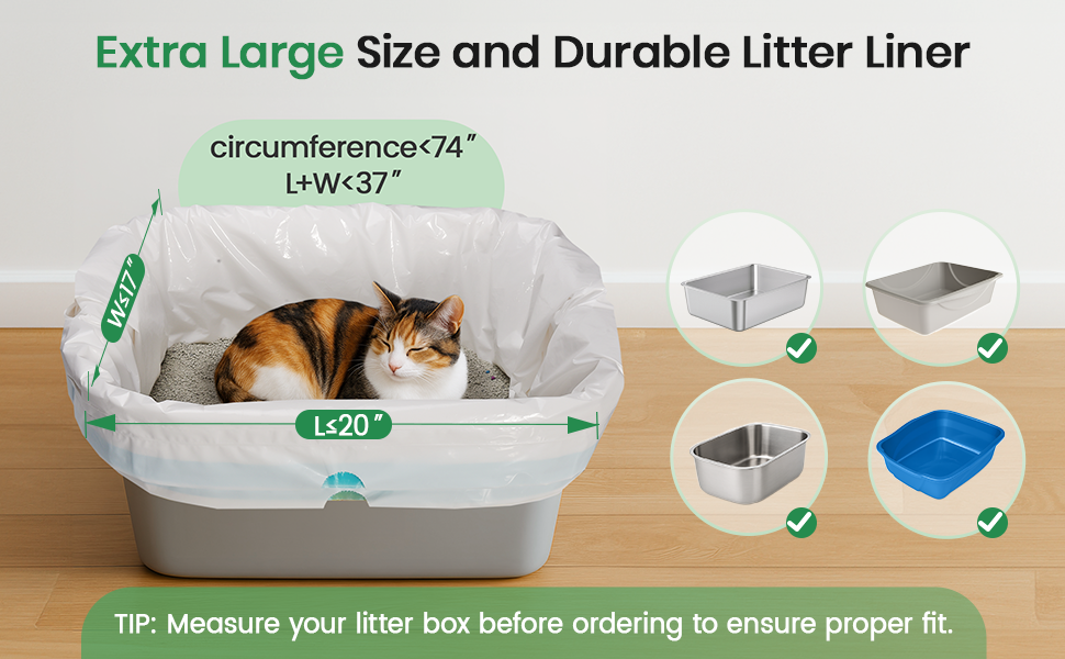 Extra Large Size and Durable Litter Liner