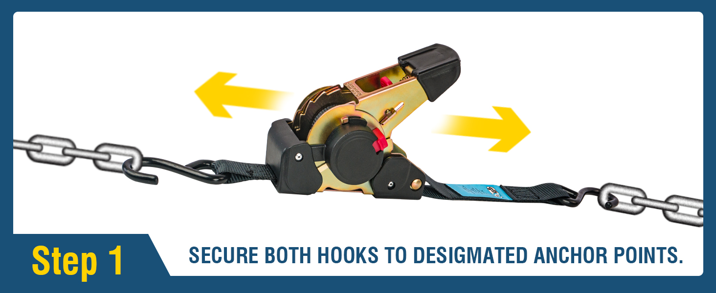 Digank Retractable Ratchet Straps 4 Pack 1" x 10' Each