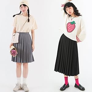 Amazon.co.jp: [Sharphon] 制服 スカート 42CM丈 ミニスカート