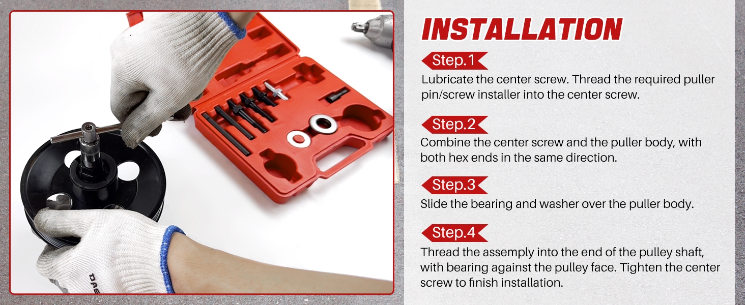 Power Steering Pulley Puller Installer Kit