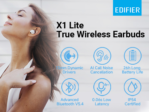 Amazon.com: Edifier X1 Lite True Wireless Earbuds, Bluetooth