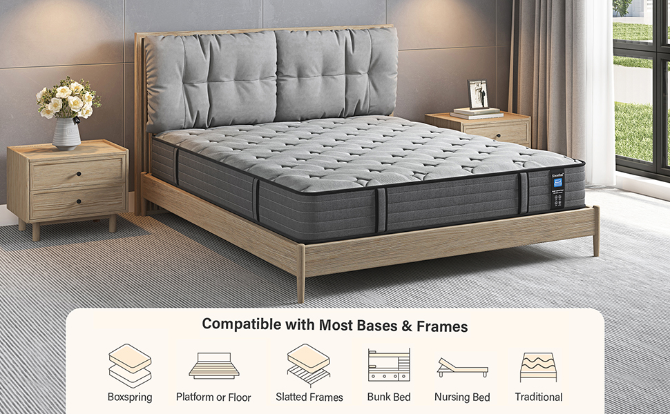 Slecofom Queen Mattress,10 Inch Gel Memory Foam Pocket