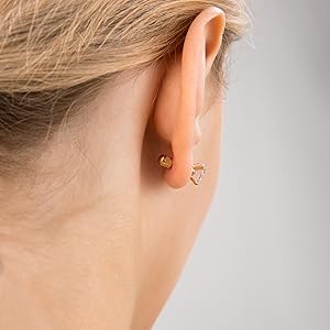 Threadless Flat Back Stud Earrings