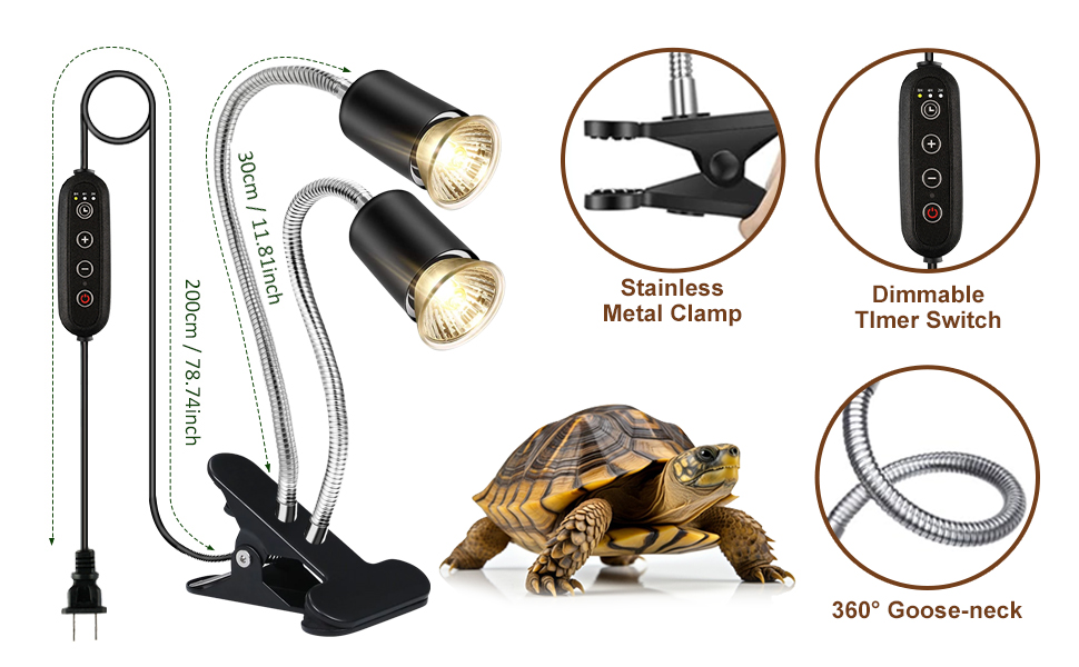 Lachesan Turtle Heat Lamp 4Pack, 50W UVA UVB Reptile Turtle Light Bulbs for